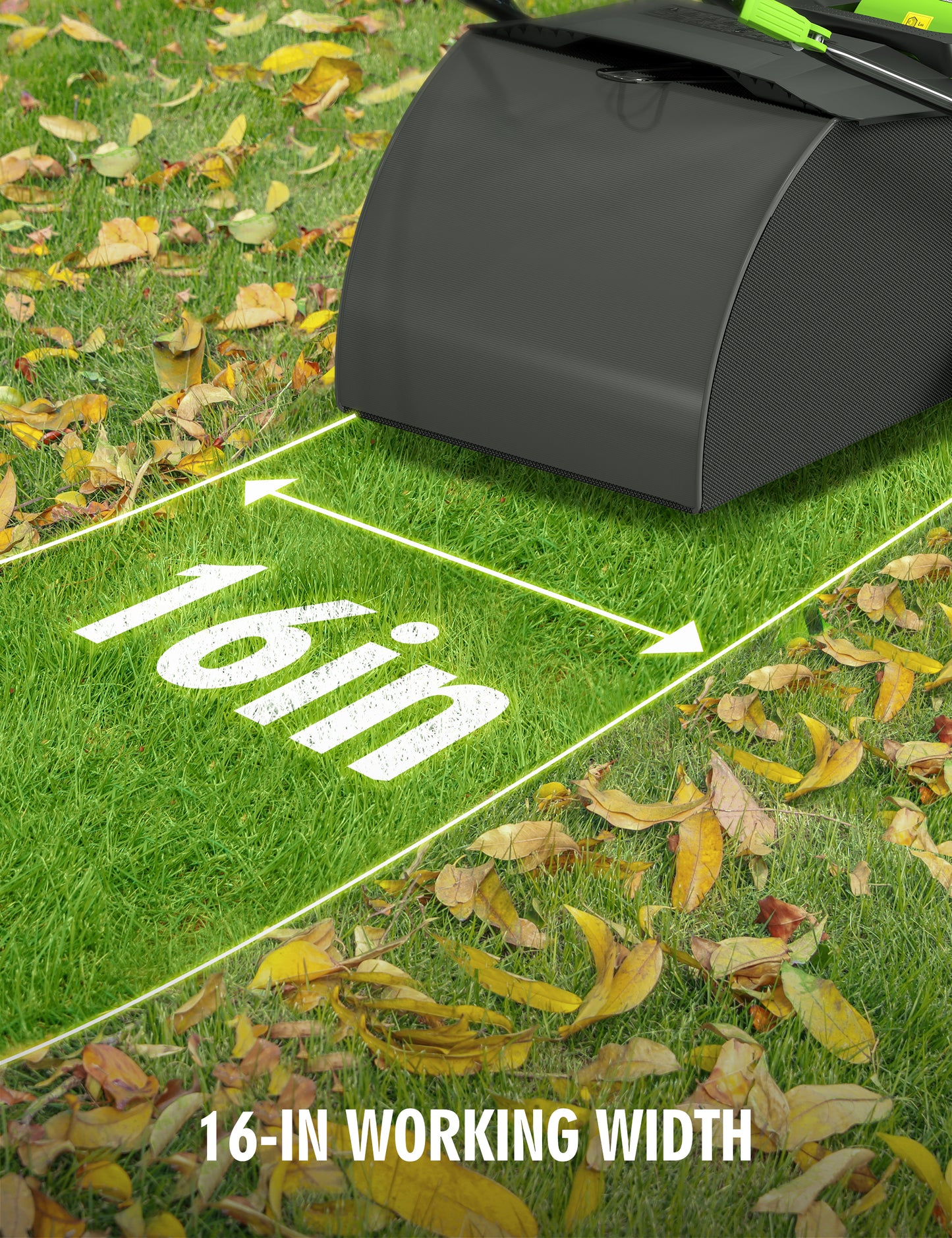 SWIPESMITH 16-Inch 1800W Grass SweeperArtificial Turf Vacuum 15 Amp Lawn Sweeper Yard Power Brush with 45L Removable Leaf Collection Bag (Copy)