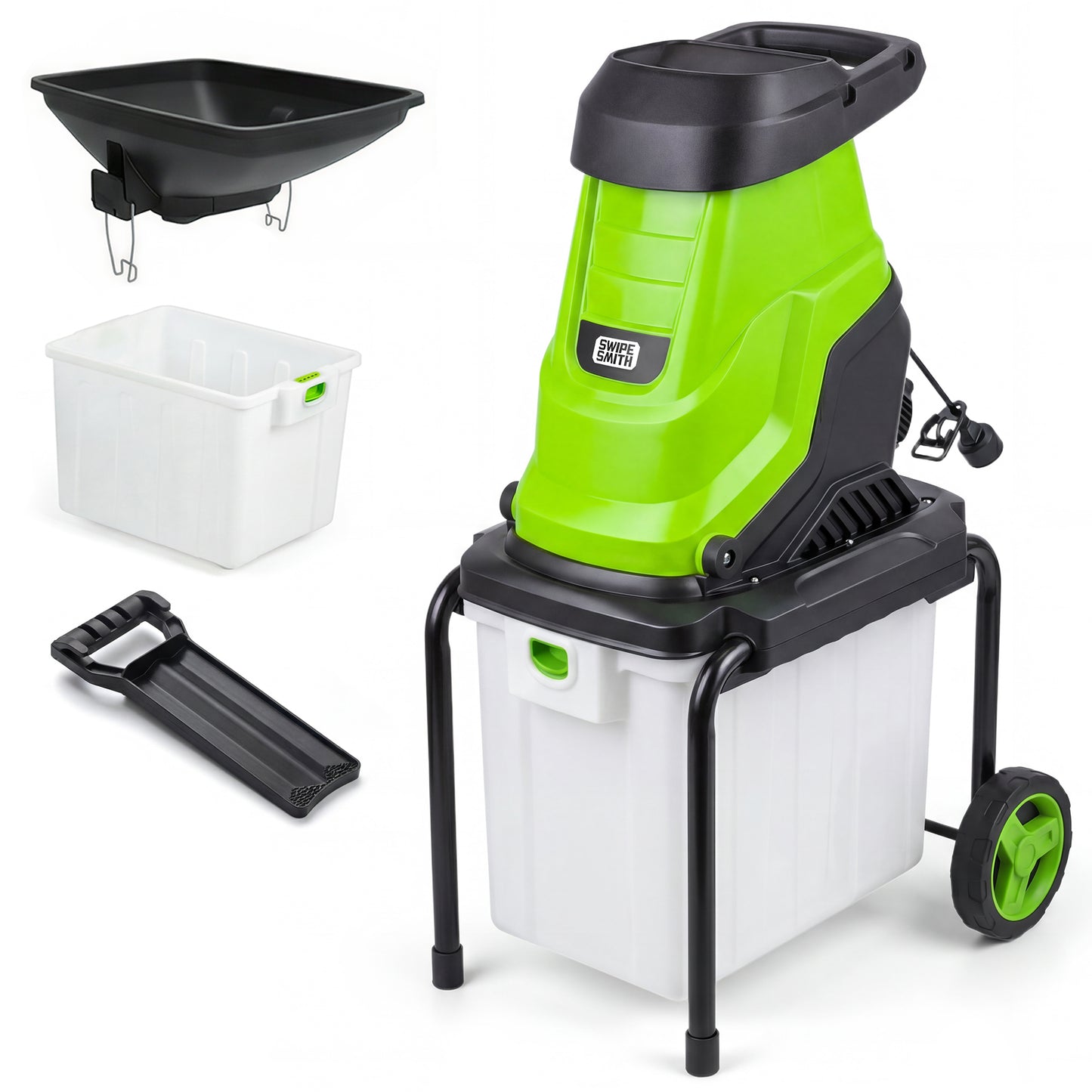 SI-GH003 Wood Chipper, 15-Amp 1.8" Cutting Diameter Electric Wood Chipper & Shredder with 50L Collection Bag, Efficient Mulcher for Easy Clean up Ideal for Yard Waste and Branches