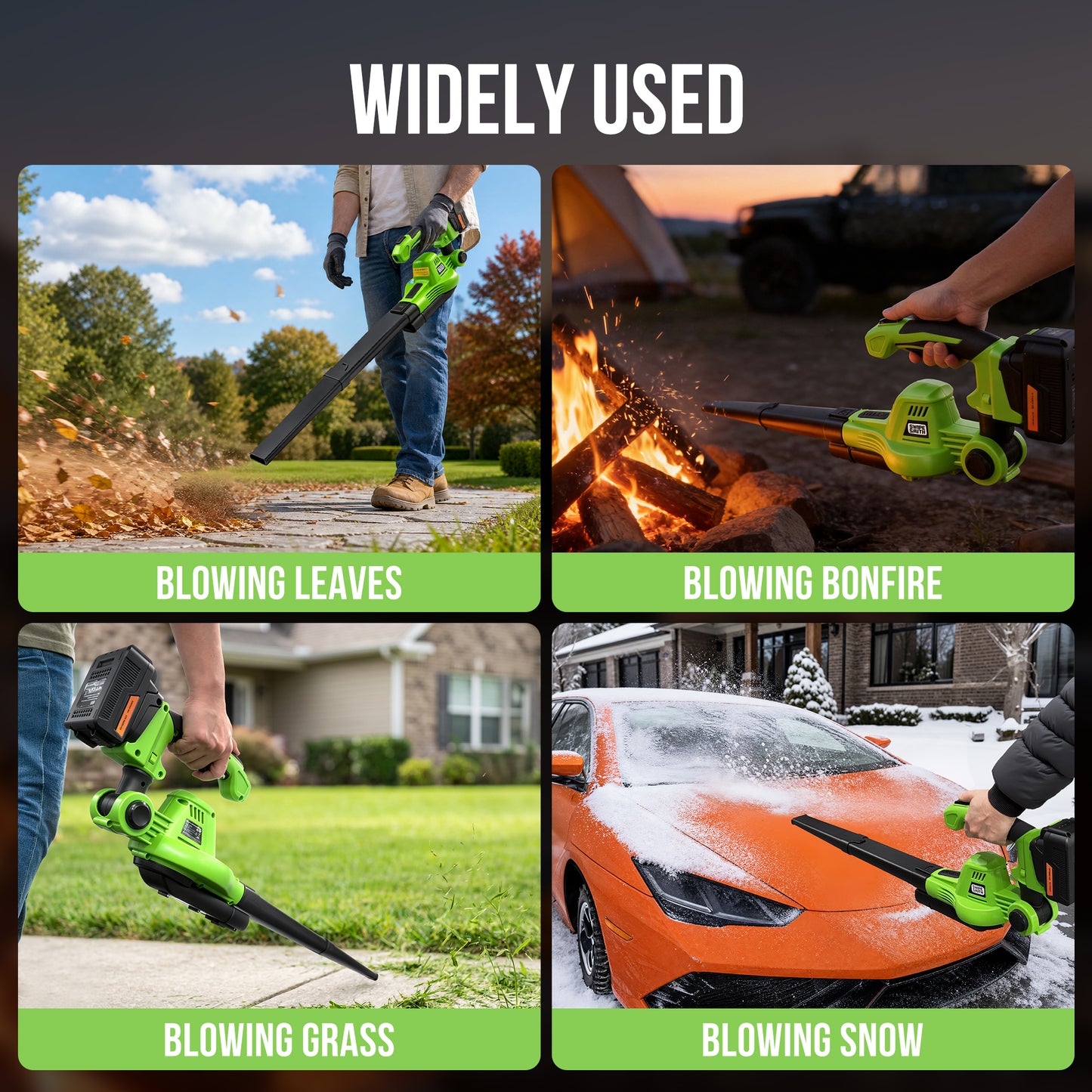 Cordless Leaf Blower & Vacuum, SI-GH004 150MPH Brushless Motor, 2-in-1 Blow & Suction with 2 x 4.0Ah Batteries, 8 Speed Modes, Lightweight Handheld Blower for Driveway, Patio, Garage Hard Surface Cleaning