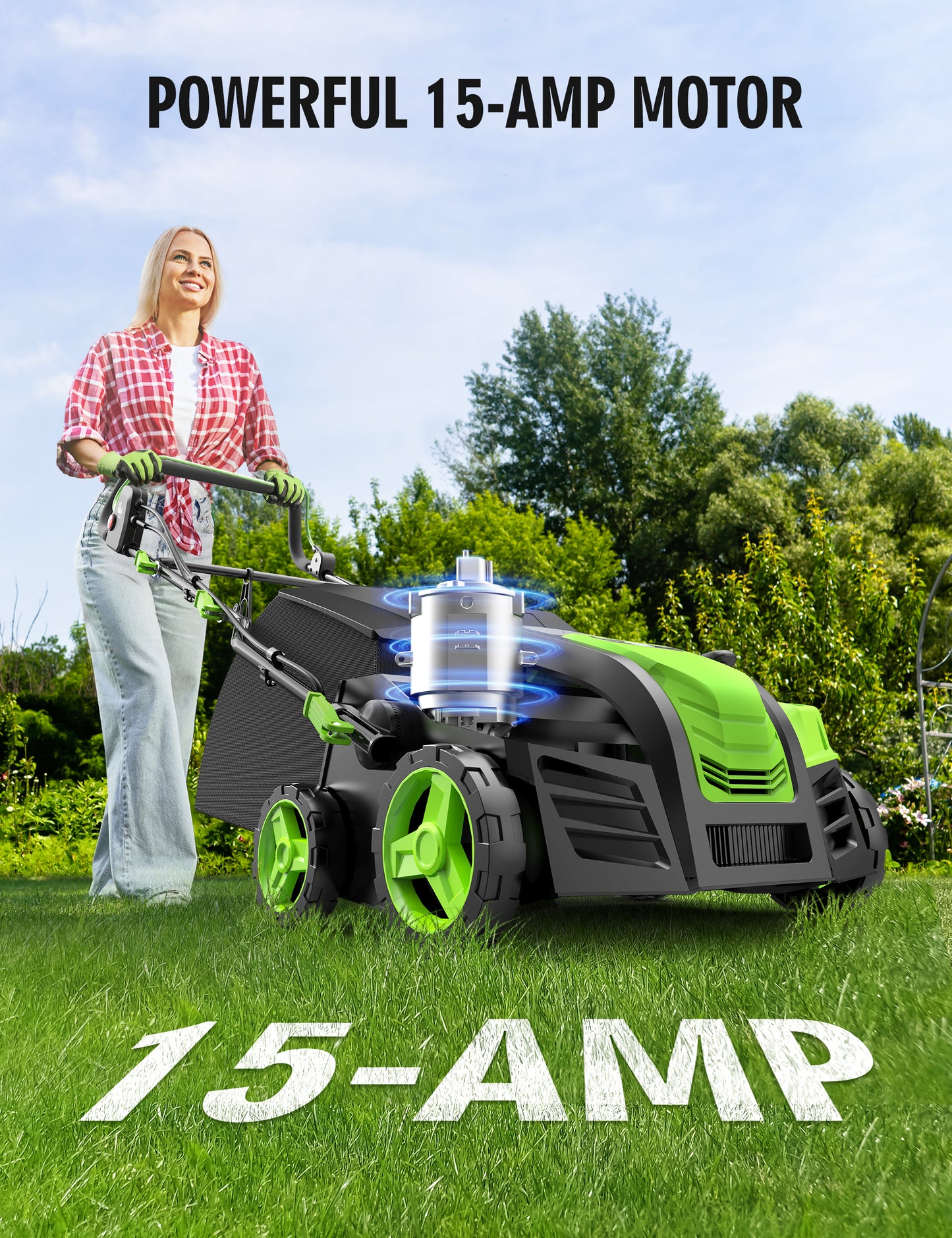 SWIPESMITH 16-Inch 1800W Grass SweeperArtificial Turf Vacuum 15 Amp Lawn Sweeper Yard Power Brush with 45L Removable Leaf Collection Bag (Copy)