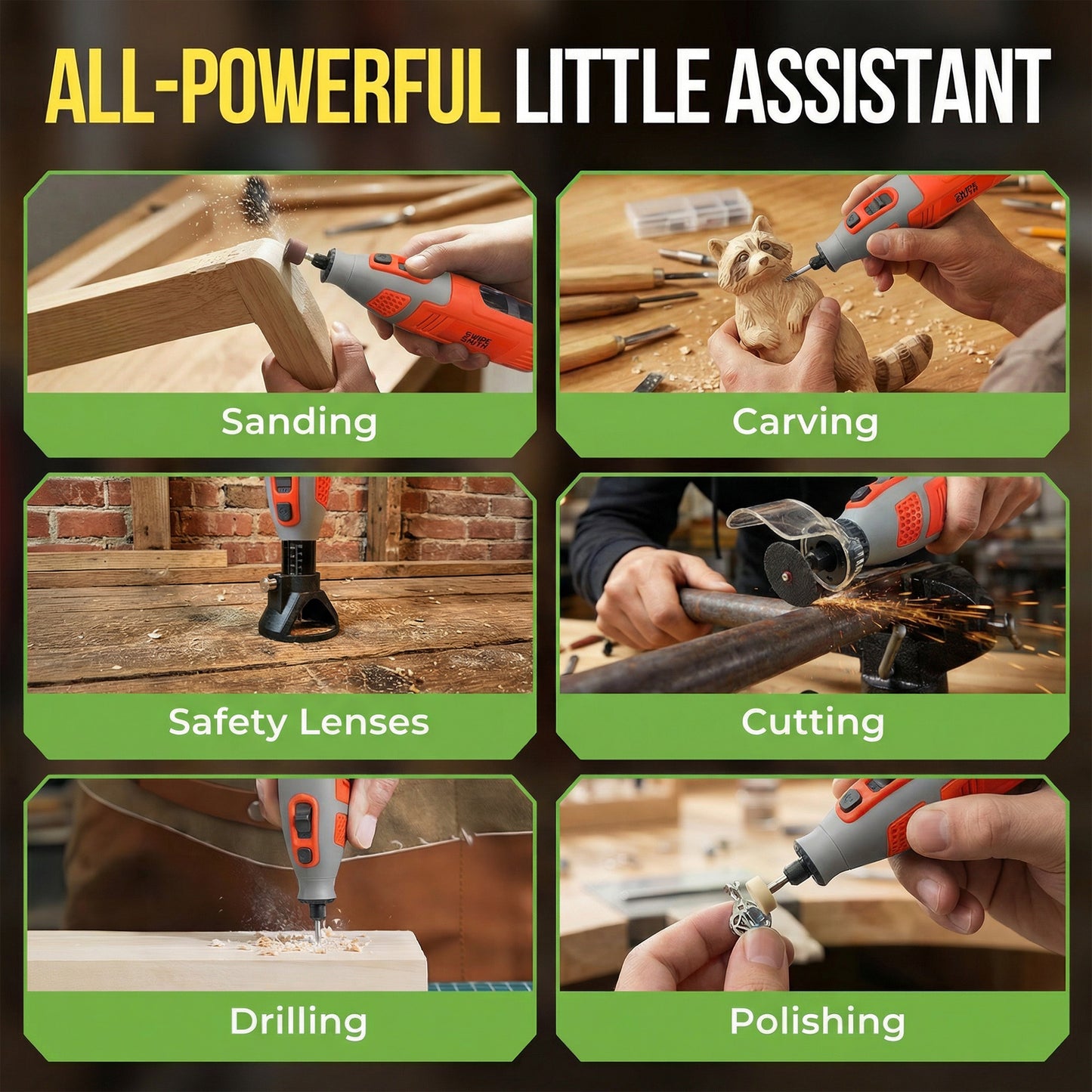 SWIPESMITH PHT001 12V Power Rotary Tools, 8000~32000RPM, 2.5Ah Cordless Rotary Tool Kit with LCD Display, 40pcs Accessories, Variable Speed for Grinding, Cutting, Wood Carving, Sanding, Engraving, DIY, Woodworking