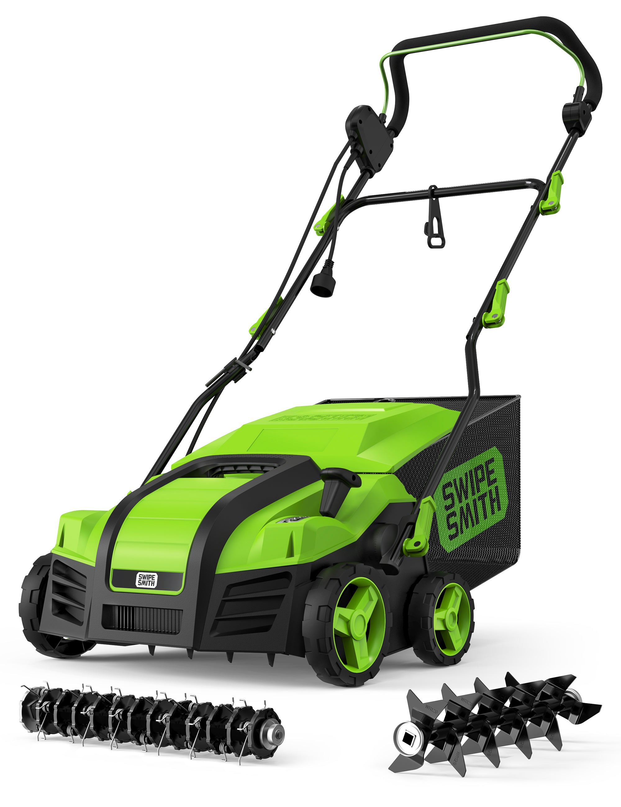 SWIPESMITH 16-Inch 15 Amp Electric Dethatcher Scarifier with 5