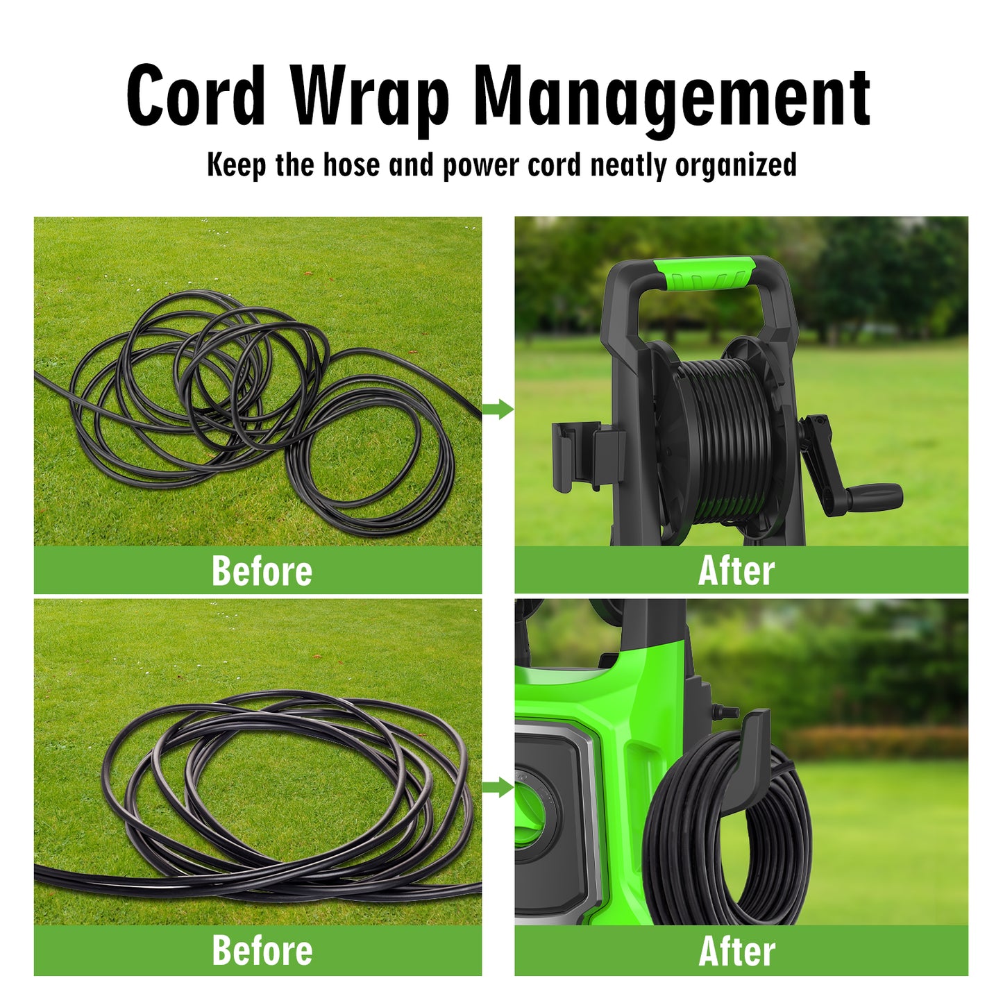 SWIPESMITH 20FT Power Pressure Washer with Storage Coil, 35FT Power Cord 4 Different Tips Foam Cannon Power Washer